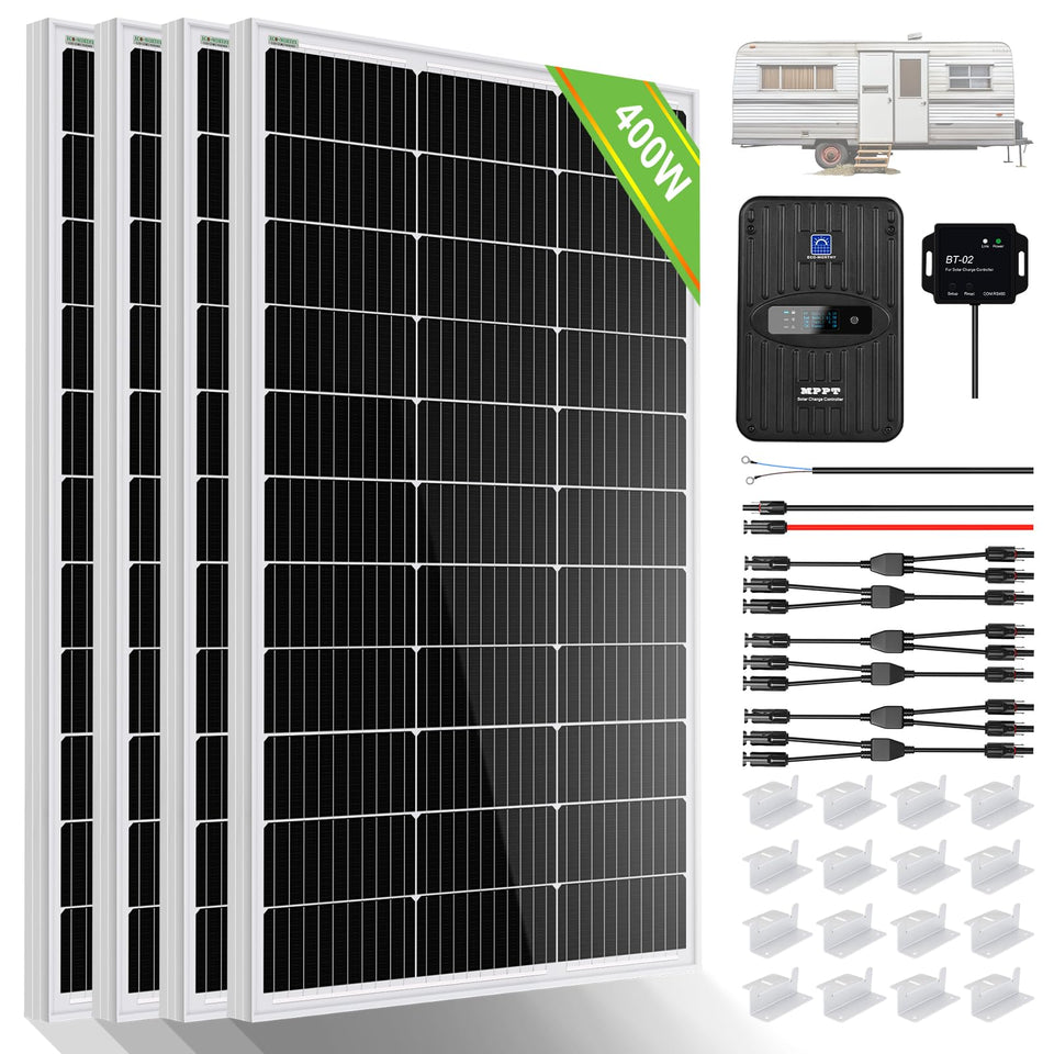 Eco-Worthy 400W kit front view for home or mobile off-grid energy.