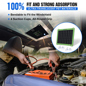Eco-Worthy compact charger measures 9.84 by 8.66 by 0.47 inches for versatile fit
