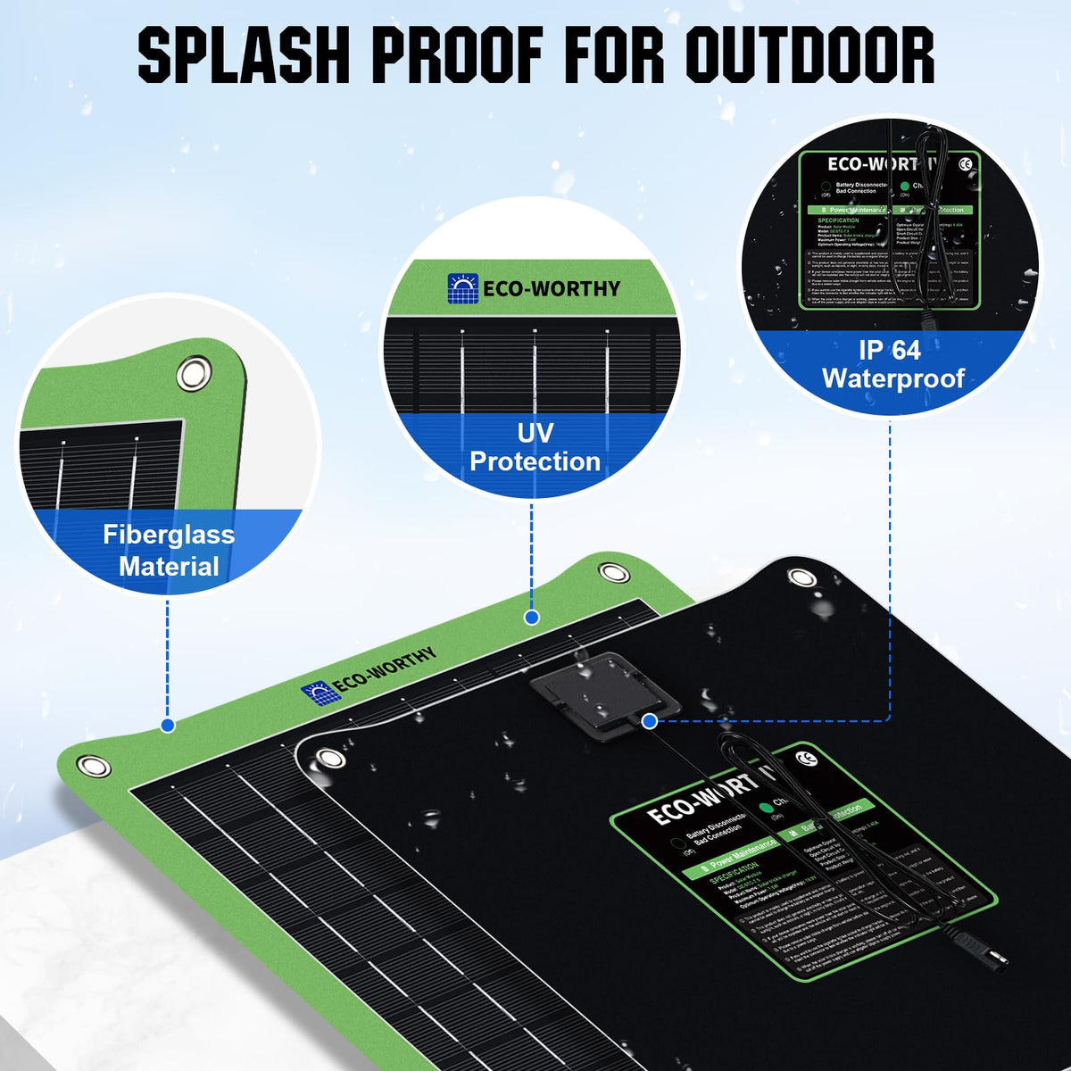 Eco-Worthy easy-install dual connection options for quick setup on any battery