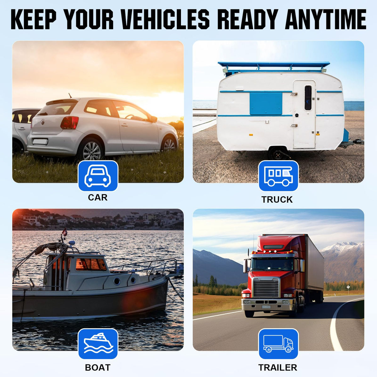 Eco-Worthy unit with four PVC suction cups for secure windshield mounting