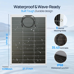 Eco-Worthy lightweight 4.4 lb panel suitable for boats and cabins.