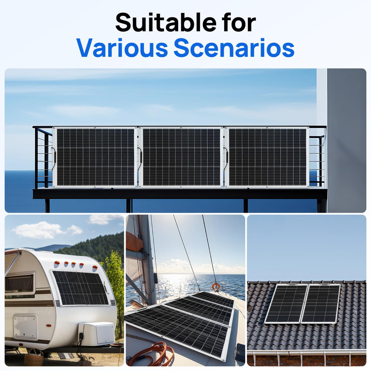 Eco-Worthy ideal for RVs, boats, and curved roofs.