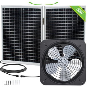 Eco-Worthy solar attic fan kit front view for easy installation and efficient cooling