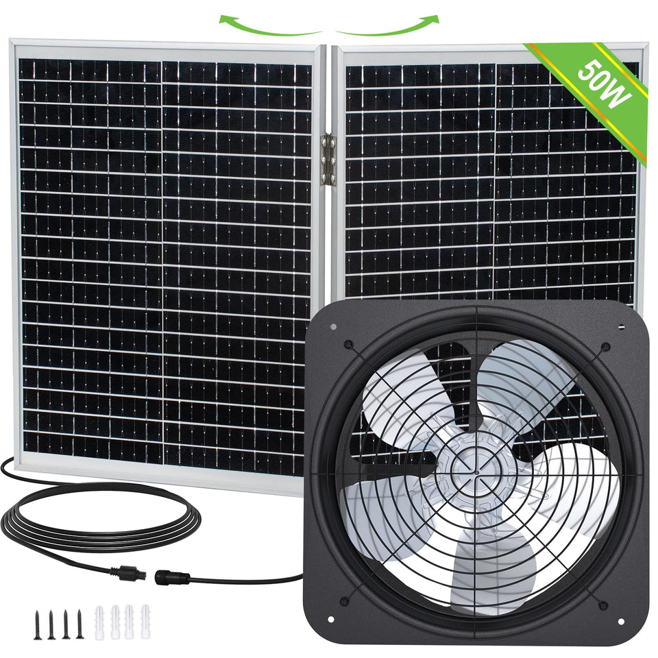 Eco-Worthy solar attic fan kit front view for easy installation and efficient cooling