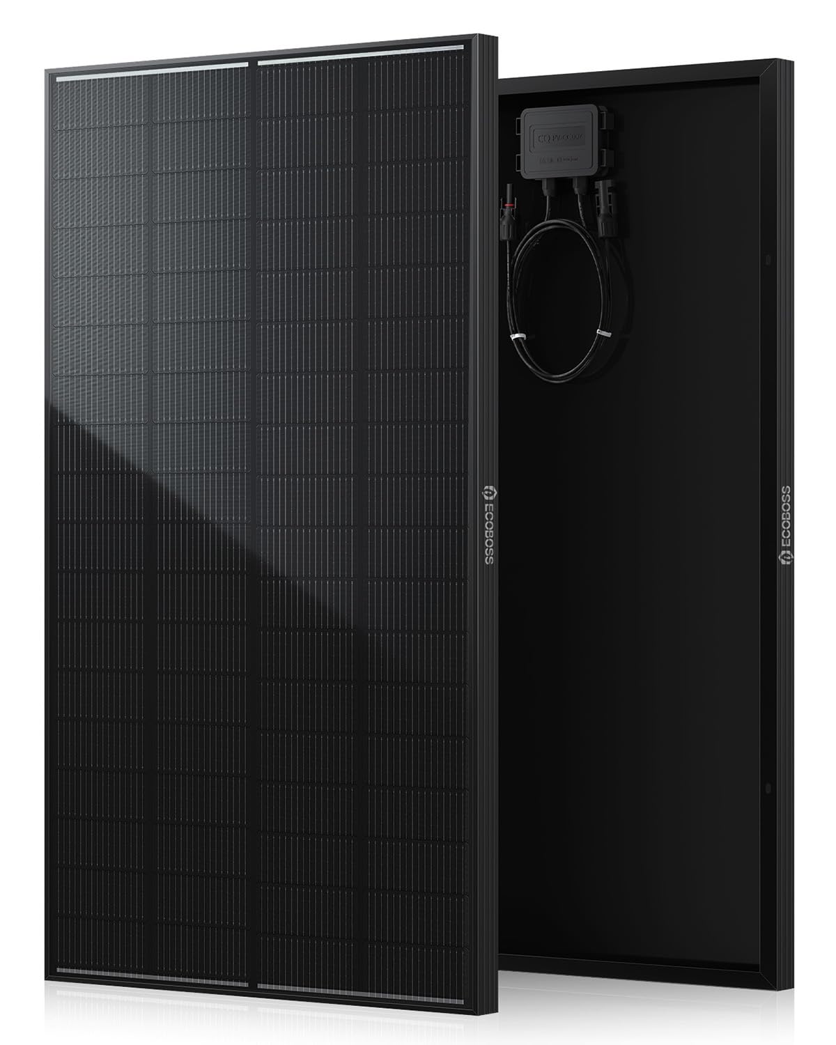 ECOBOSS 200W solar panel front view highlighting compact footprint for RV use
