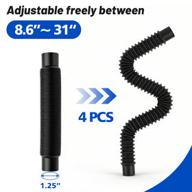 EcoBrisa downspout diverter tubes extendable for a tidy rainwater path.