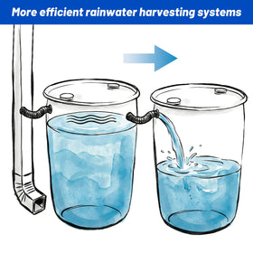 EcoBrisa rainwater diversion setup for garden irrigation.