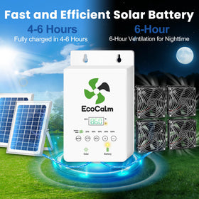 ecoCalm 8800mAh battery pack stores energy for evening airflow