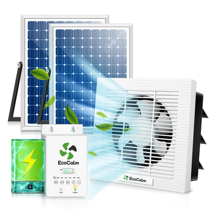 EcoCalm 8-inch solar exhaust fan front view for efficient ventilation