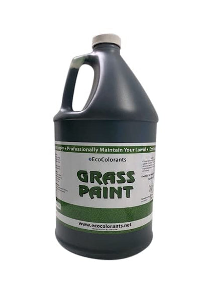EcoColorants Green Grass Paint bottle pour demonstrates simple, mess-free application for quick lawn color