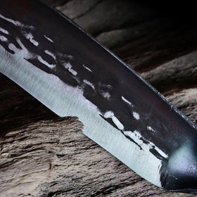 EcoDigiLife sheath cowhide close-up, durable protection for the blade.