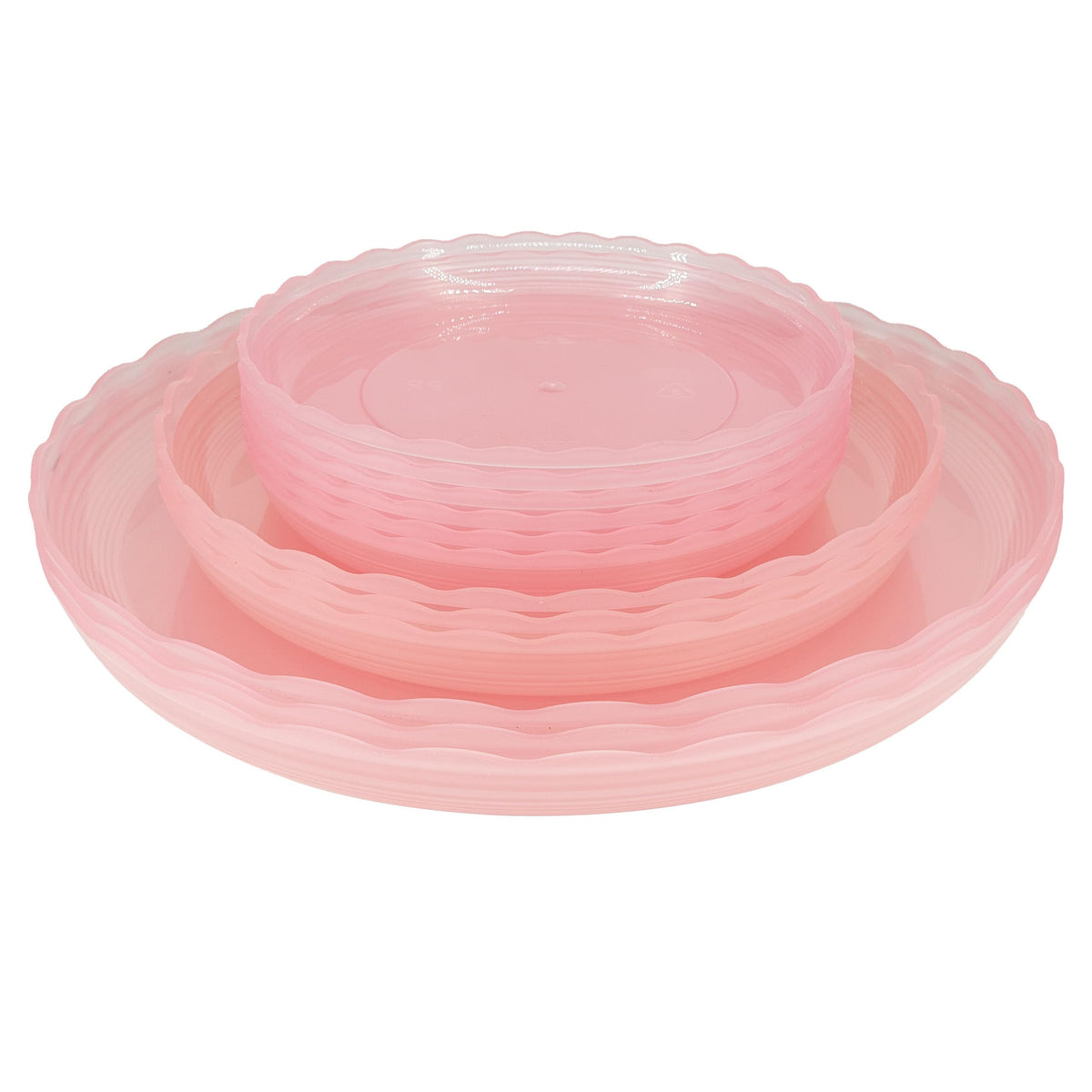 ECOESPTI 12-pack clear plant saucers in 6-inch size protect surfaces from water drainage
