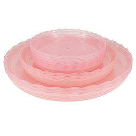 ECOESPTI 12-pack clear plant saucers in 6-inch size protect surfaces from water drainage