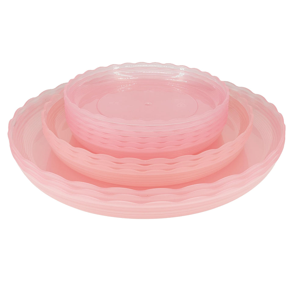 ECOESPTI 12-pack clear plant saucers in 6-inch size protect surfaces from water drainage