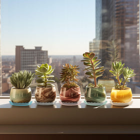 ECOESPTI clear plant saucer protects floors and complements indoor setups