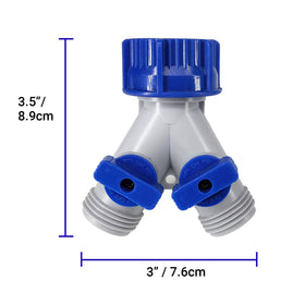 ECOESPTI dual-outlet water flow setup for garden irrigation and cleanup