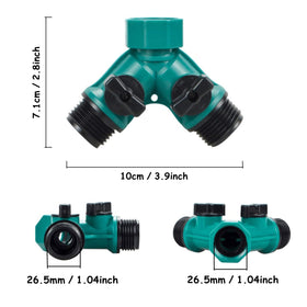 ECOESPTI hose connector with faucet enables smooth setup and shutoff.