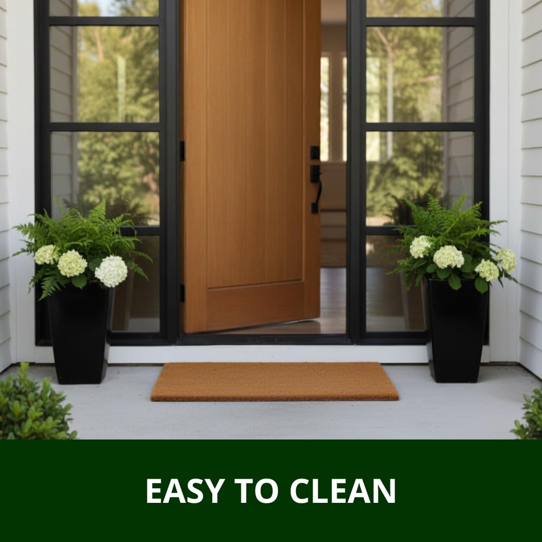 Ecomills Coco Coir Doormat in entryway protects floors from debris