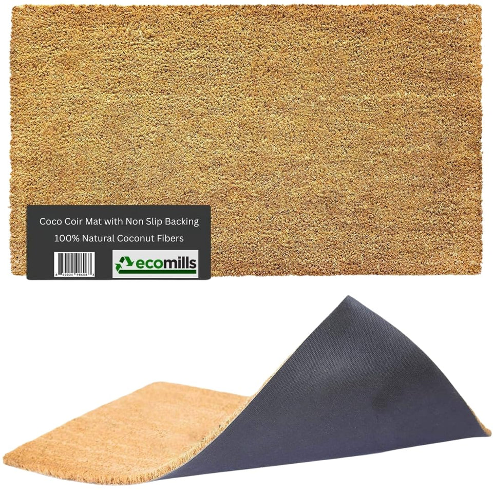 Ecomills Coco Coir Doormat front view traps dirt before entering