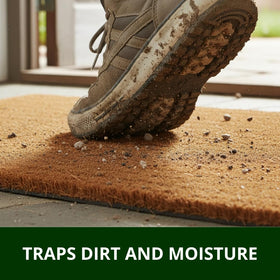 Ecomills Coco Coir Doormat non-slip backing keeps position securely