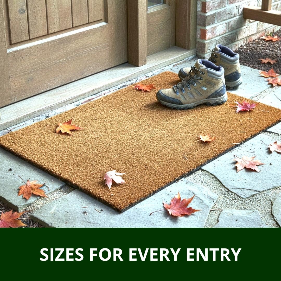 Ecomills Coco Coir Doormat texture close-up for dirt scraping