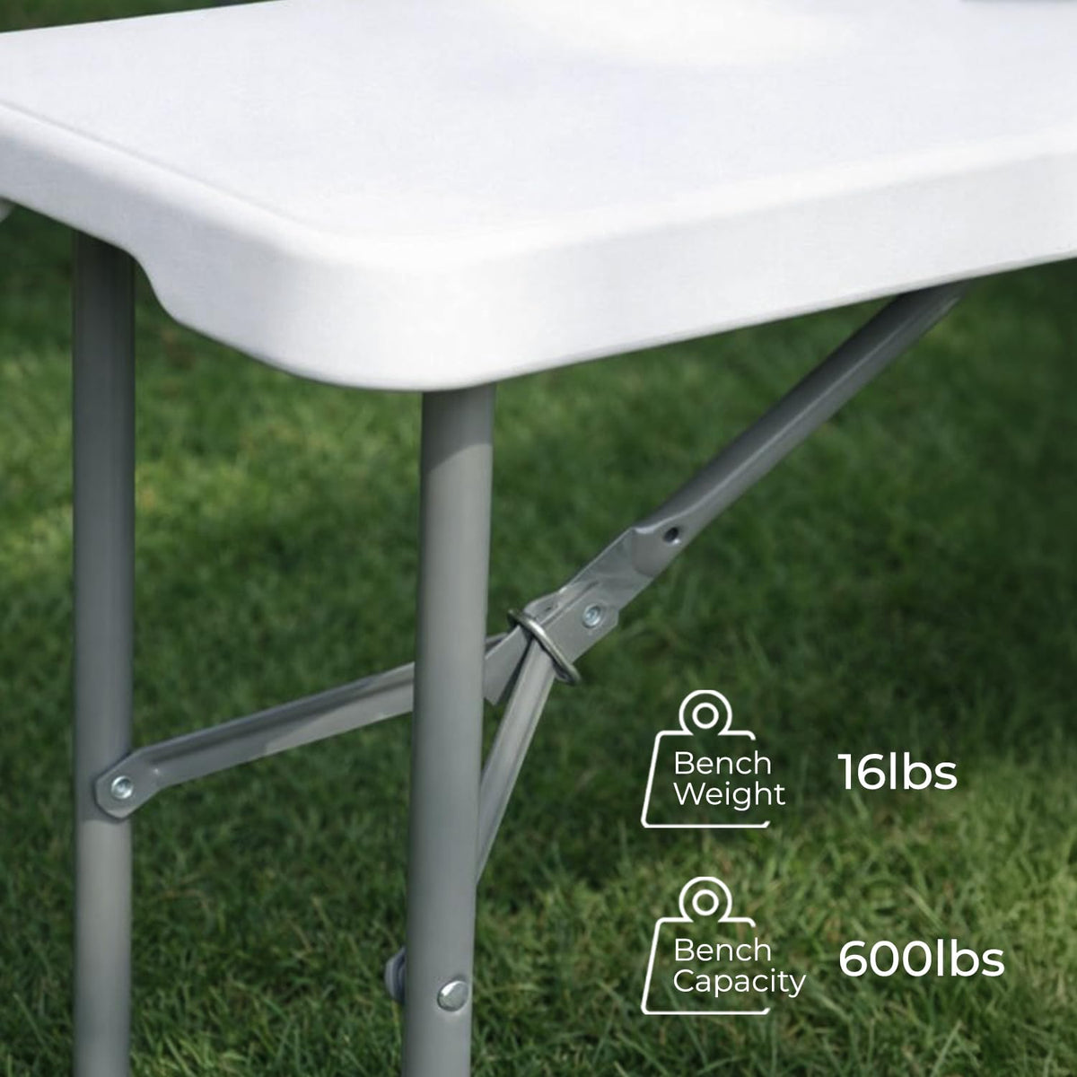 EconoHome folding bench set up for indoor events, quick to unfold