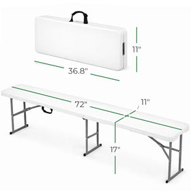 EconoHome folding bench side view showing sturdy frame and seating