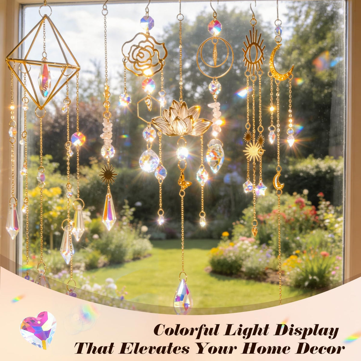 Ecoofor sun catcher kit color beads yield bright, cheerful window art.