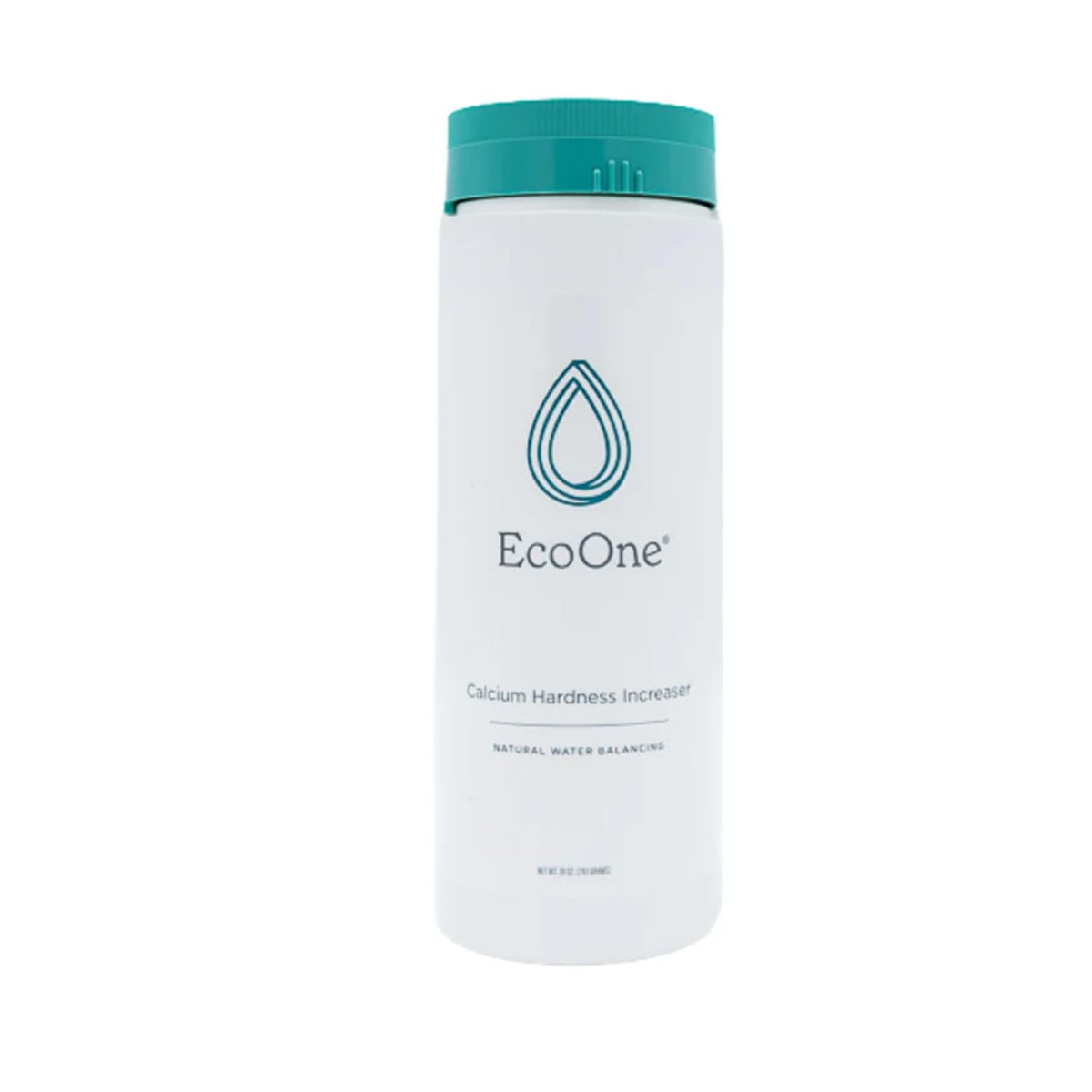 EcoOne Calcium Hardness Increaser bottle pour demonstrates balanced spa water.