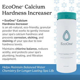 EcoOne Calcium Hardness Increaser granular powder for precise spa adjustments.