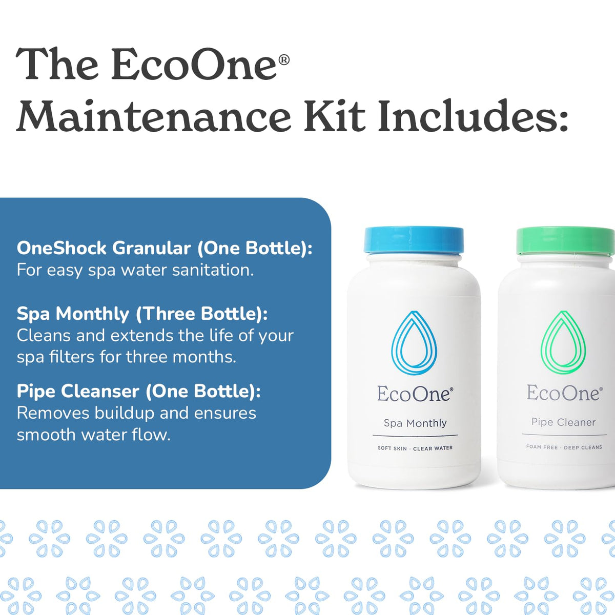 EcoOne Filter Cleanser bottle cleans filters for improved circulation and efficiency.