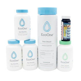 EcoOne Spa Shock bottle for crystal-clear hot tub water and easy maintenance.