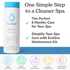 EcoOne natural hot tub care for skin-friendly water.