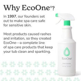EcoOne Pipe Cleaner drain and rinse setup demonstrates spa system flush