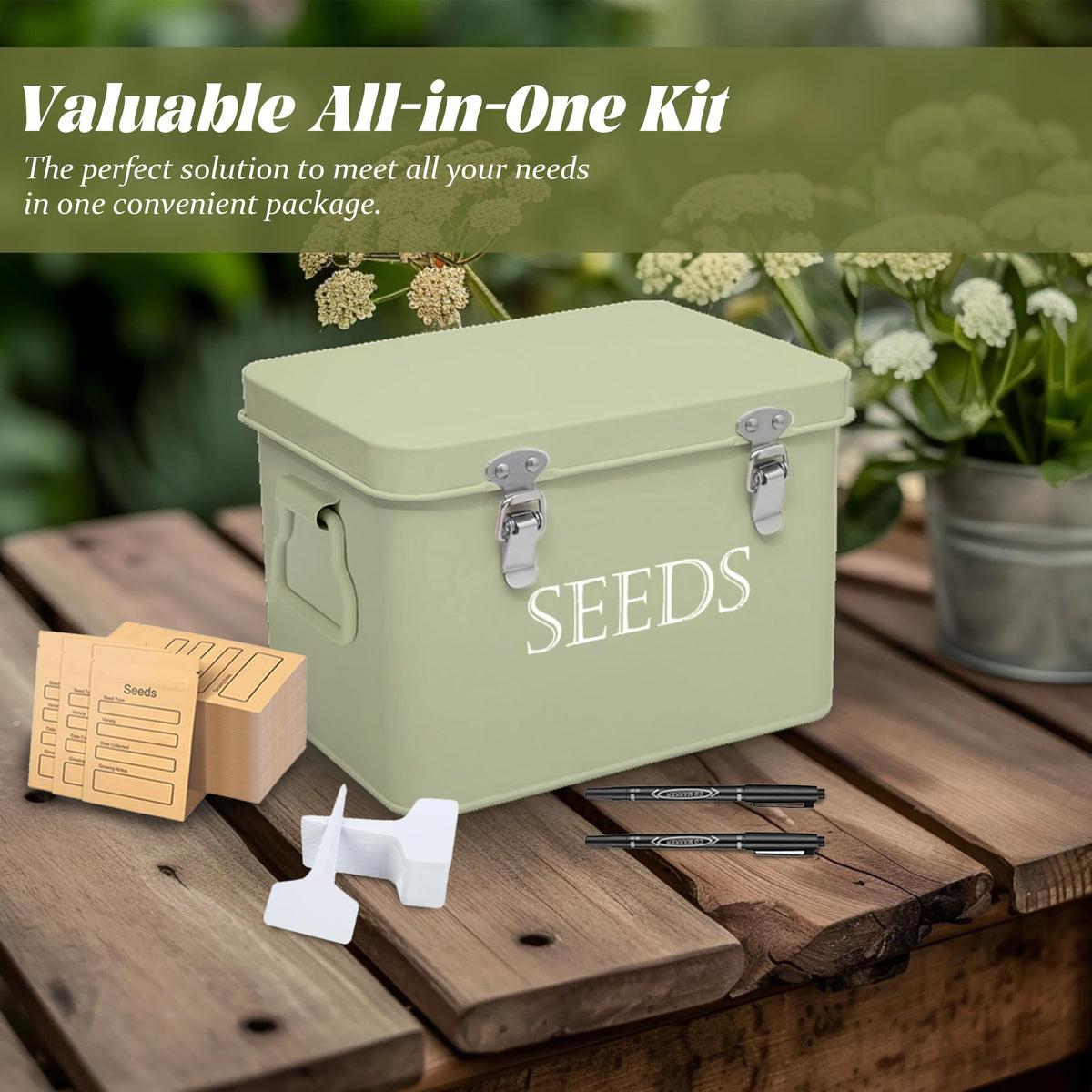 Ecopark seed storage box airtight latch and handle for secure transport