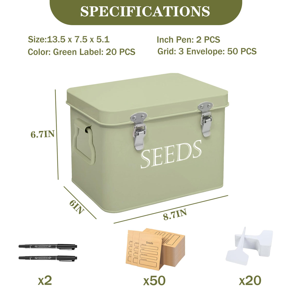 Ecopark seed storage box durable galvanized steel close-up texture and build