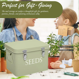 Ecopark seed storage box open compartments showing three zones for organization
