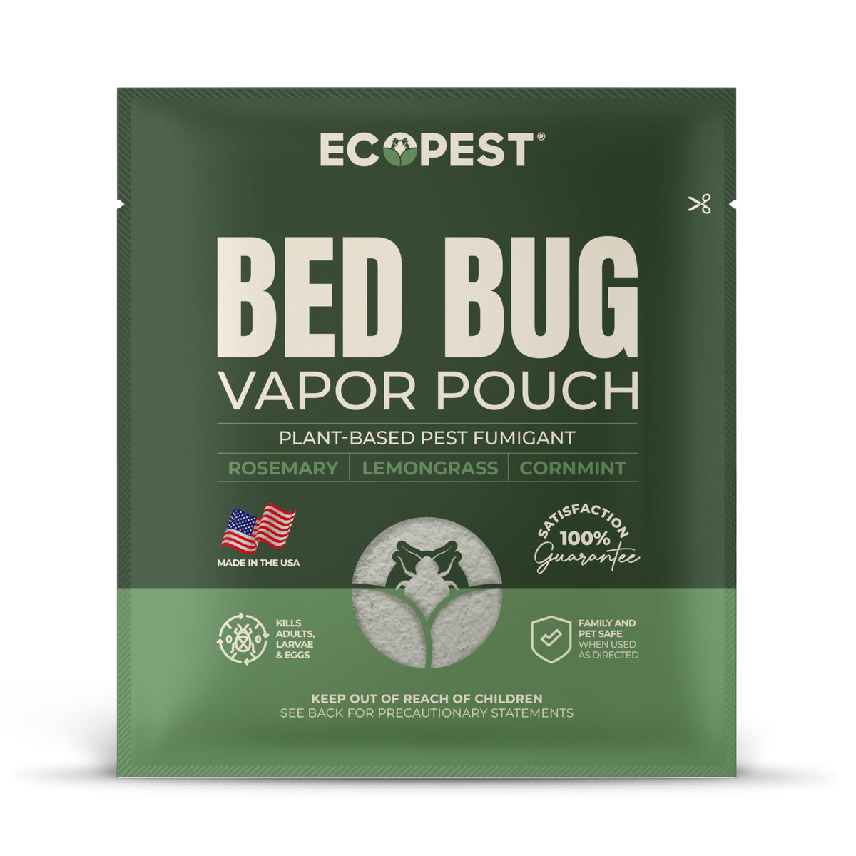 ECOPEST Bed Bug Vapor Pouch pack for effective bed bug treatment