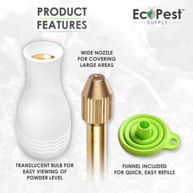 ECOPEST Powder Duster wide angle nozzle for even coverage