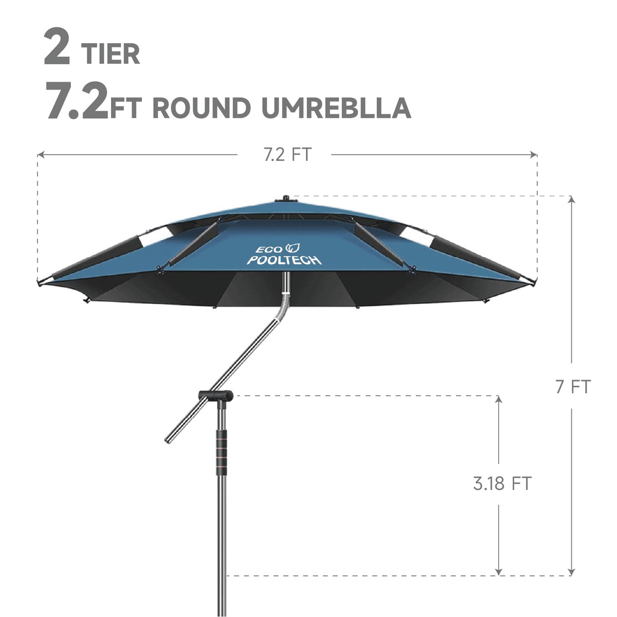 ECOPOOLTECH sun shade coverage provides broad protection at poolside