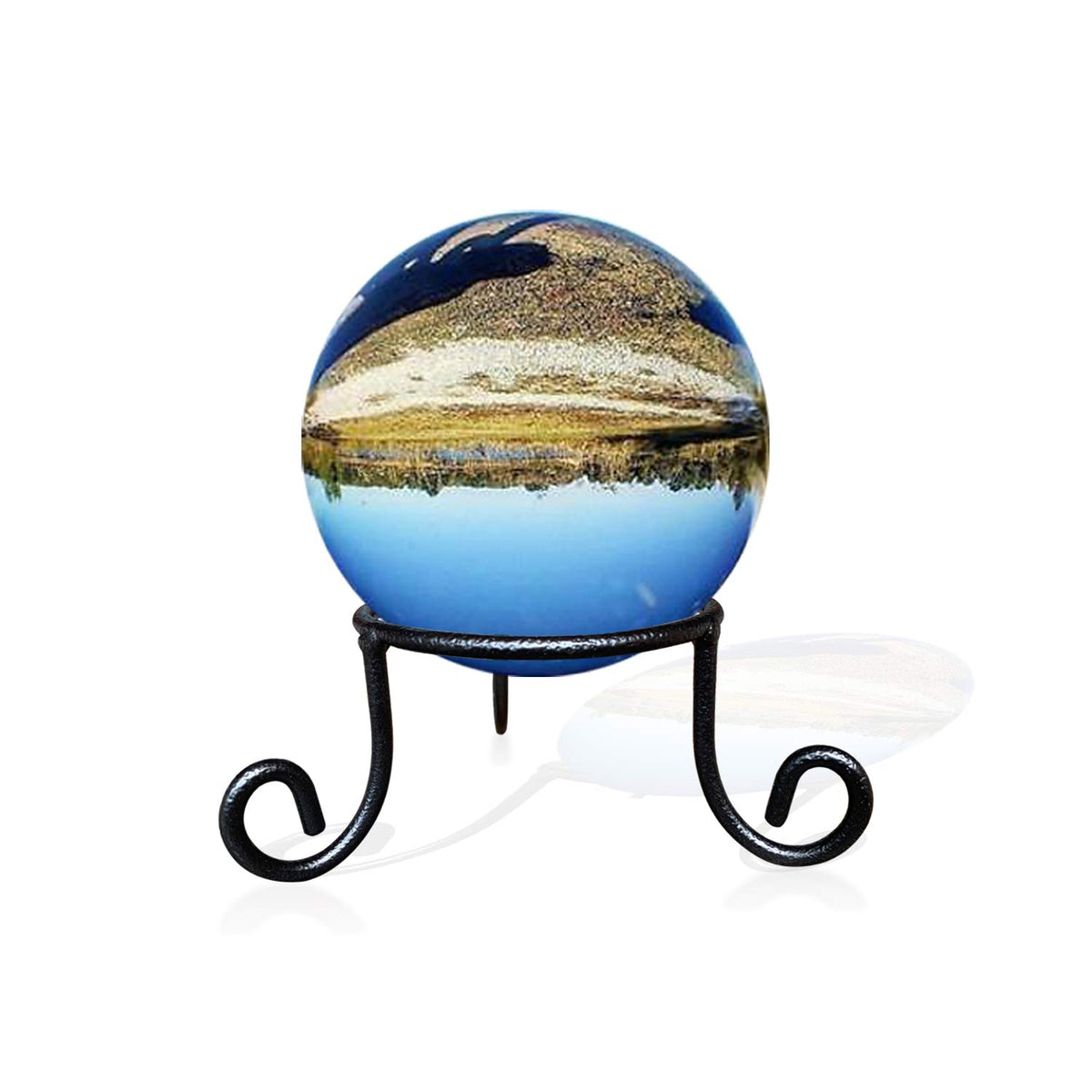 EcoRise black iron ball stand showcases a 3.5-inch display for elegant home décor