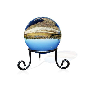 EcoRise black iron ball stand showcases a 3.5-inch display for elegant home décor