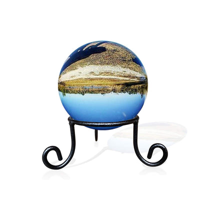 EcoRise black iron ball stand showcases a 3.5-inch display for elegant home décor