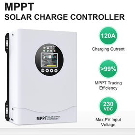 EcoSolLi MPPT controller with connection ports enables safe solar wiring.