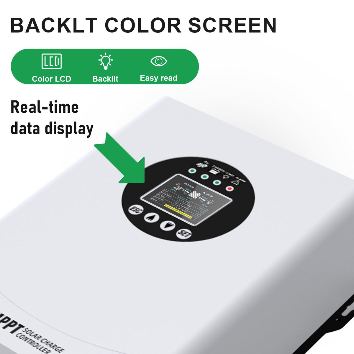 EcoSolLi MPPT with protective indicators helps monitor system health.