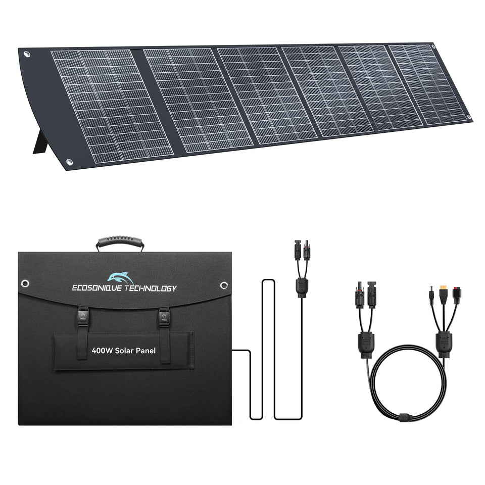 Ecosonique 400W folded panel closed for easy portability.