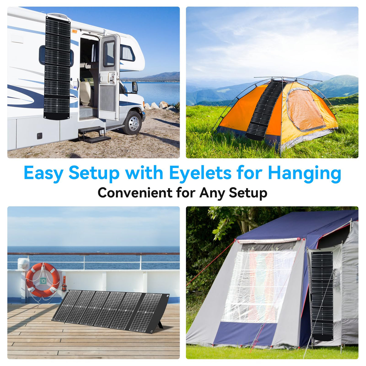 Ecosonique Technology 100W solar panel luggage-friendly folding design.