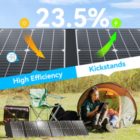 Ecosonique Technology 100W solar panel waterproof Oxford cover for outdoors.