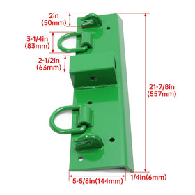 ECOTRIC heavy-duty steel bracket with green powder-coated finish for rugged bucket use.