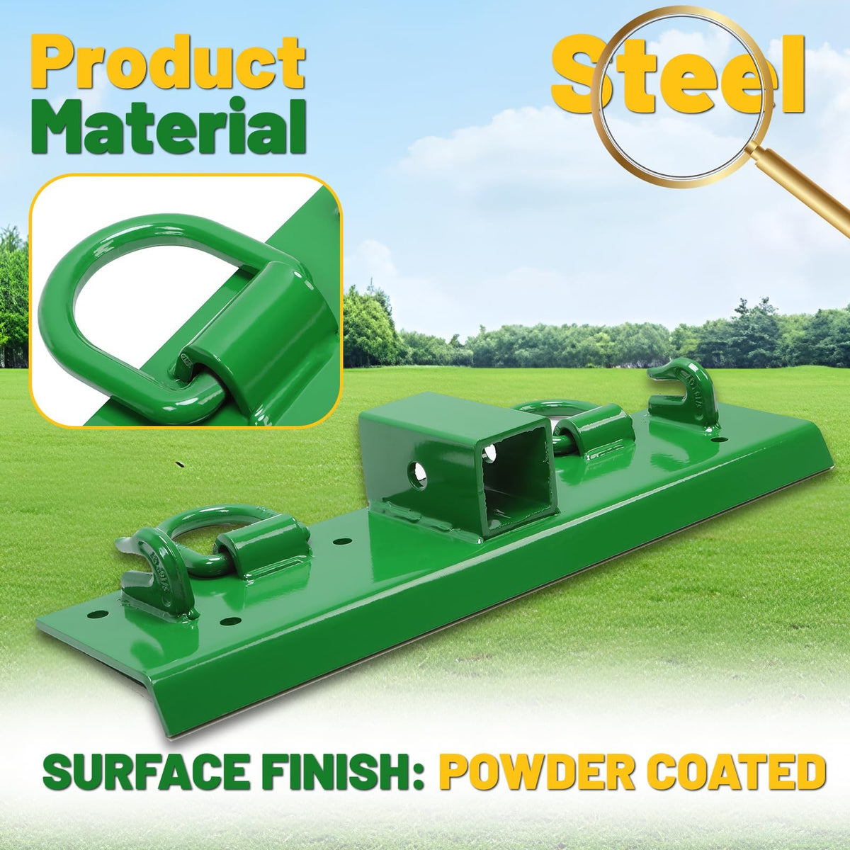 ECOTRIC includes two grab hooks, two tow handles, and one hitch in the package.
